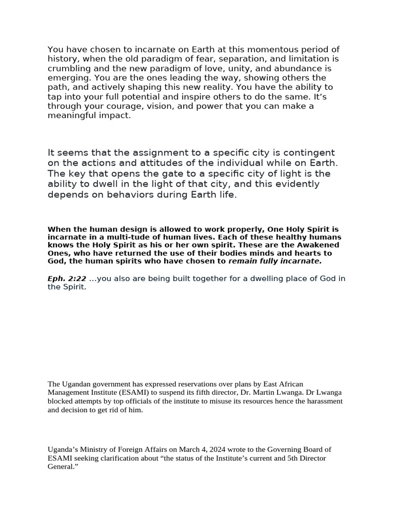 ESAMI Leadership Crisis: Uganda's Concerns | PDF | Glory (Religion) | Jesus