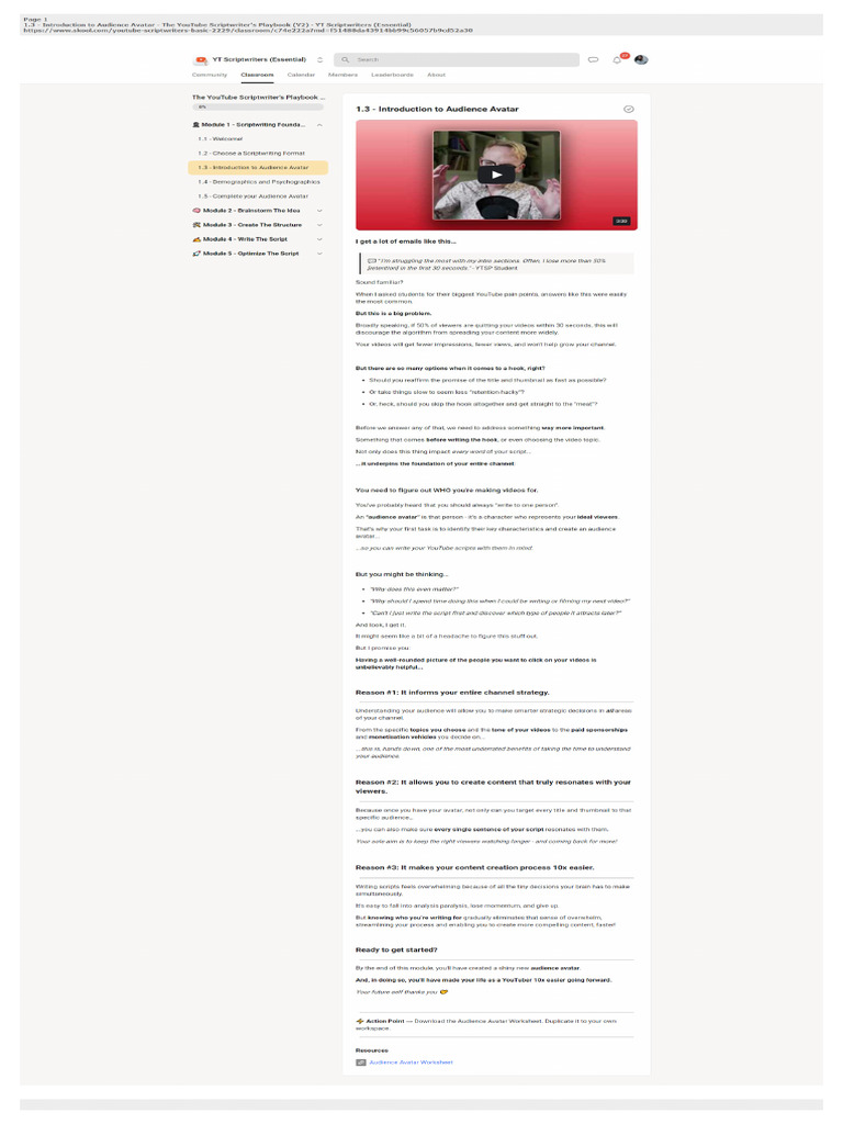 YouTube Scriptwriter's Avatar Guide | PDF | You Tube | Human Communication