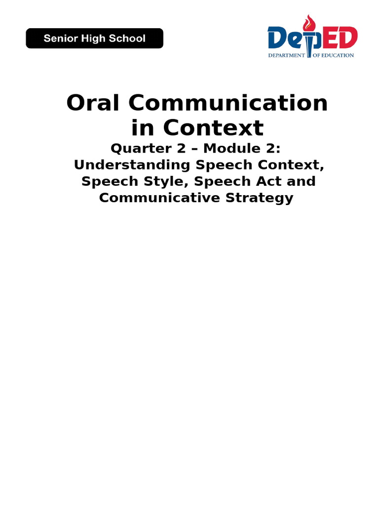 Oral Communication in Context | PDF | Communication | Conversation