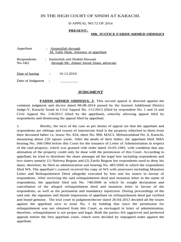 Justice Faheem Judgment | PDF | Lawsuit | Judgment (Law)