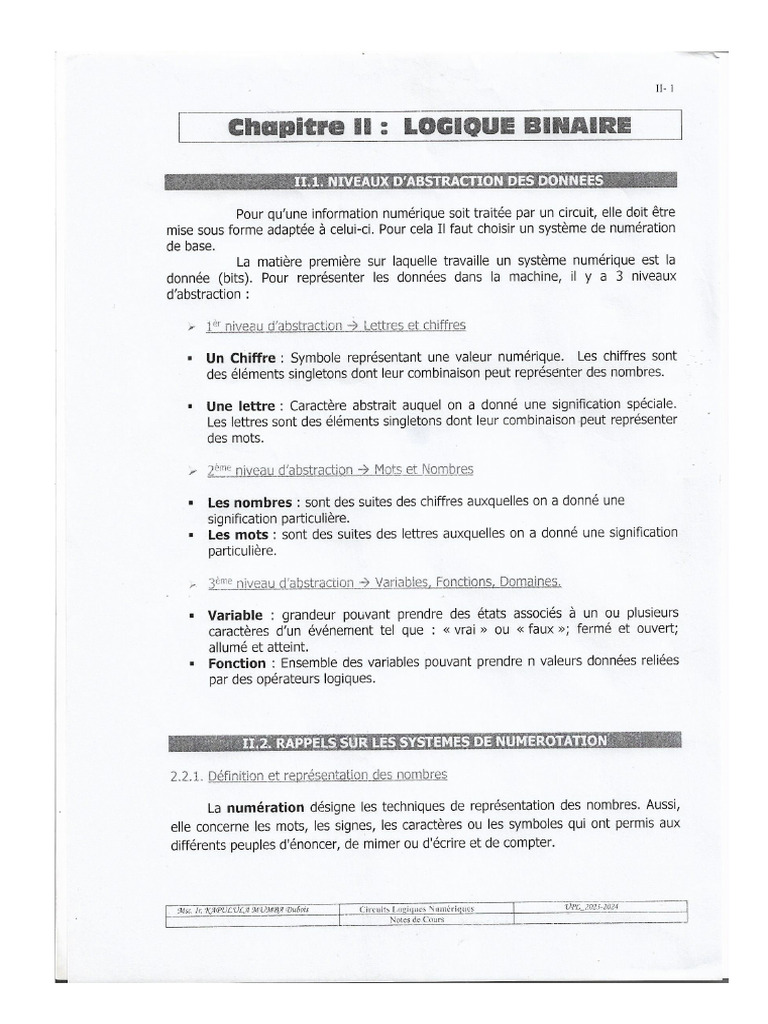 Chapitre 2 Du Cours de Circuit Logique | PDF