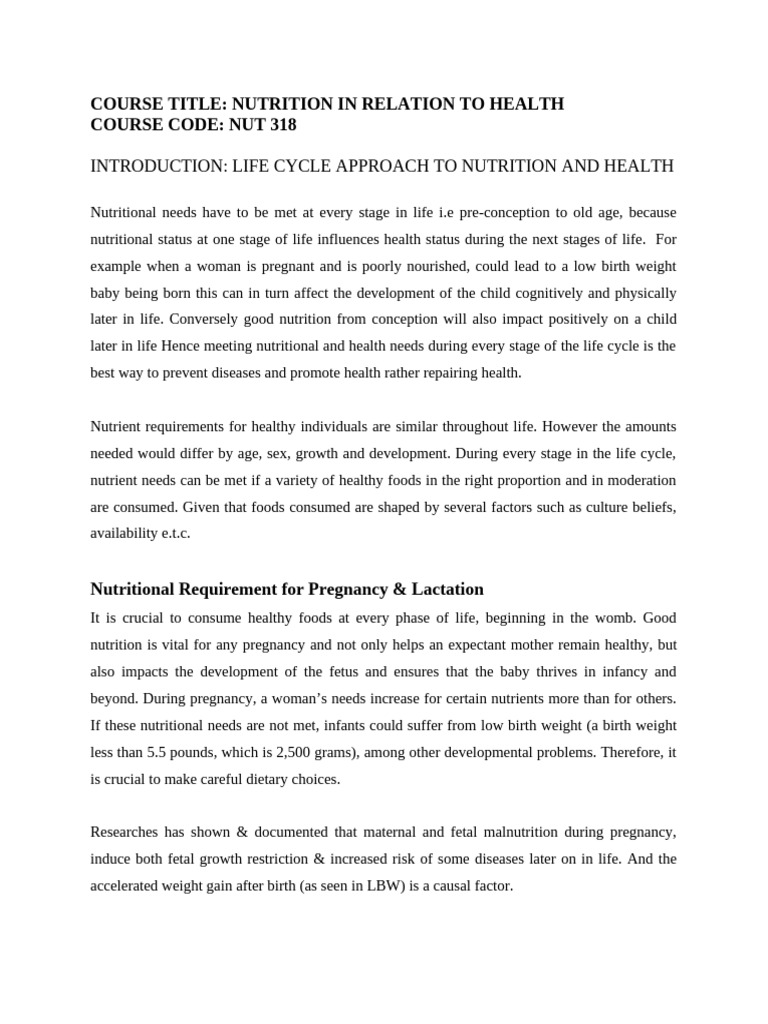 NUTRITION THROUGH THE LIFE CYCLE PDF visual data 7