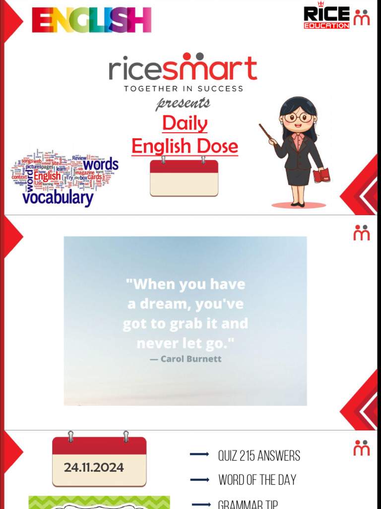 Daily English Dose: Word & Grammar Tips | PDF