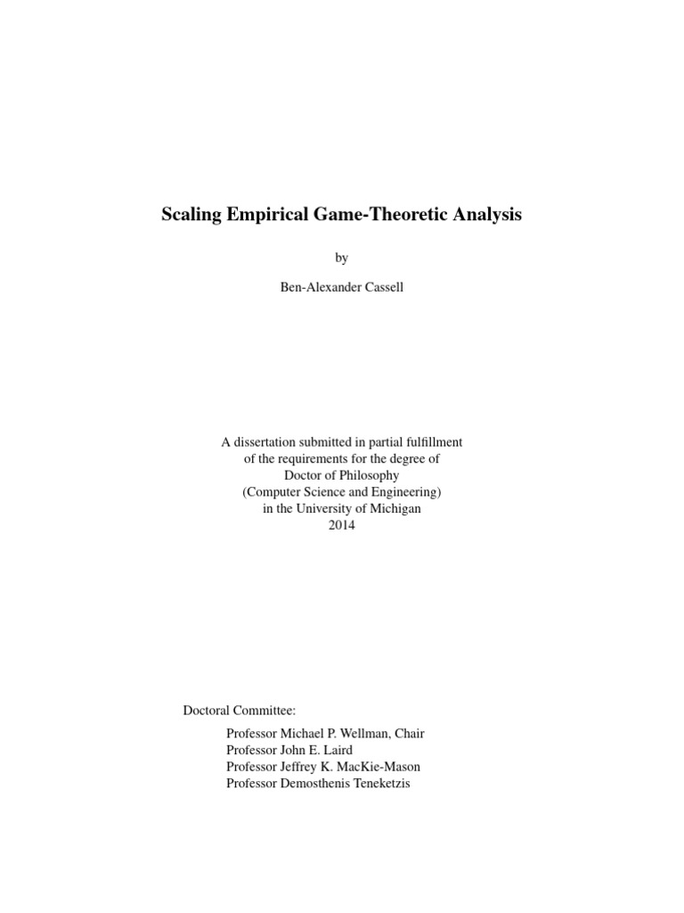 Scaling Game-Theoretic Analysis Techniques | PDF | Game Theory ...