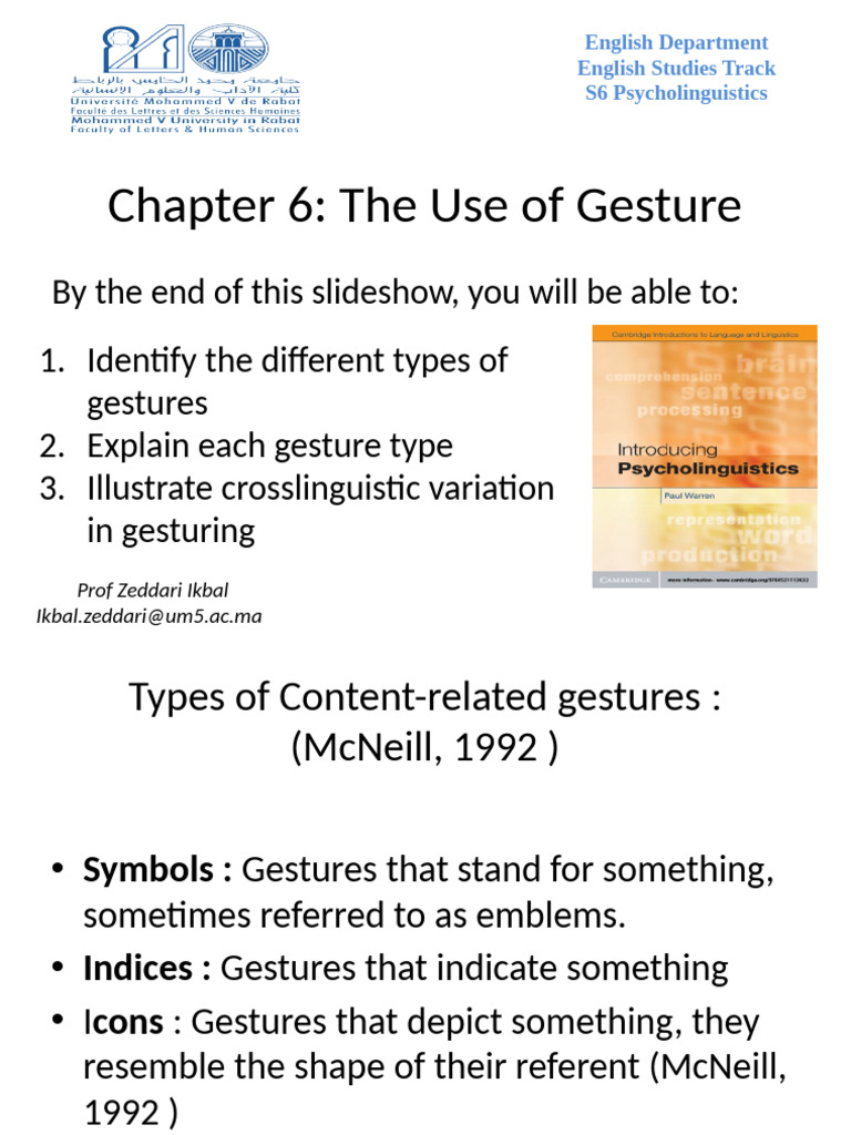 2 The Use of Gesture | PDF | Gesture | Linguistics