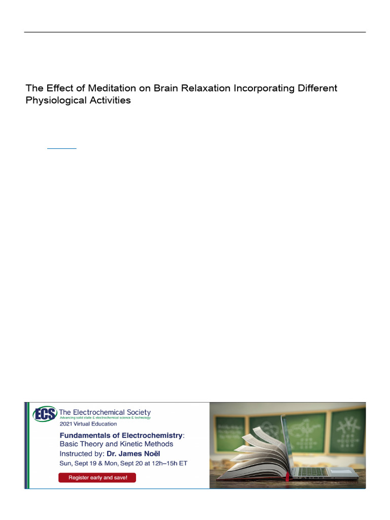 The Effect of Meditation On Brain Relaxation Incor | PDF ...