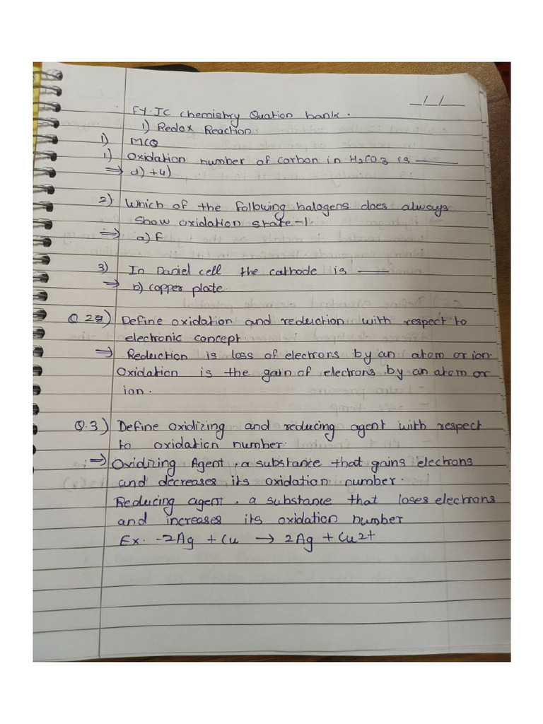 Chemistry Question Bank Answer | PDF