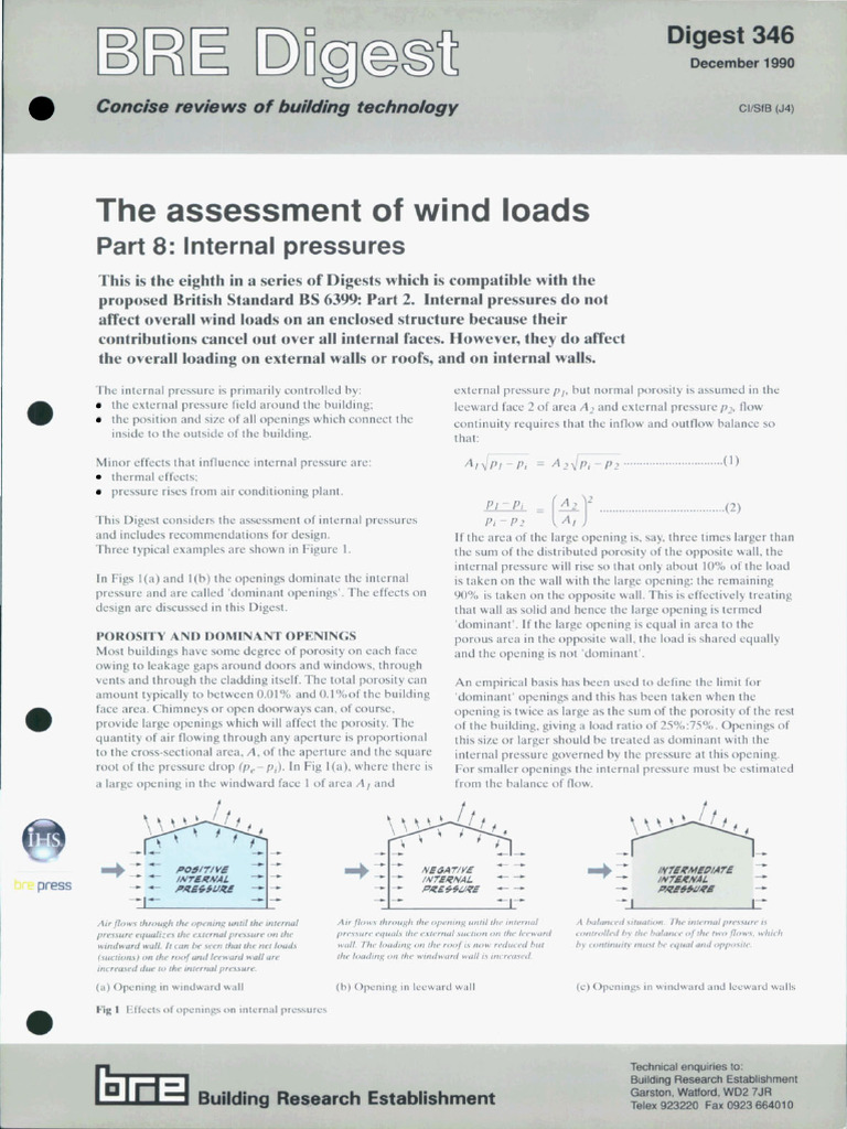Assessment of Internal Pressures in Buildings | PDF | Porosity