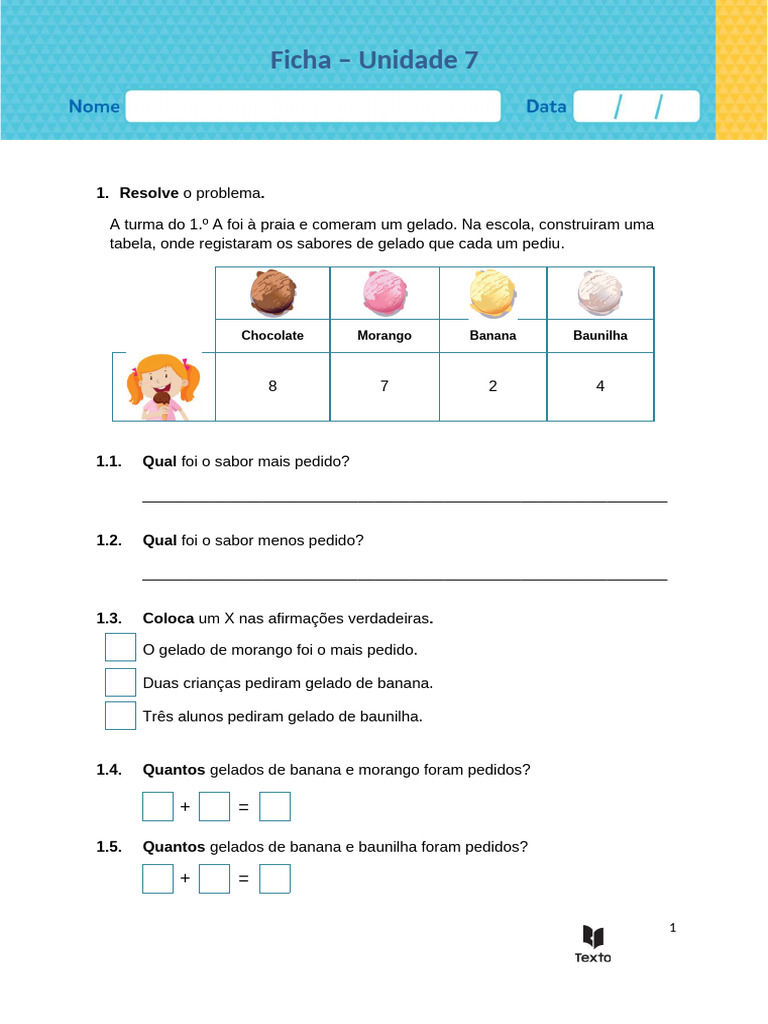 Tabela de Adição e Idades na Escola | PDF