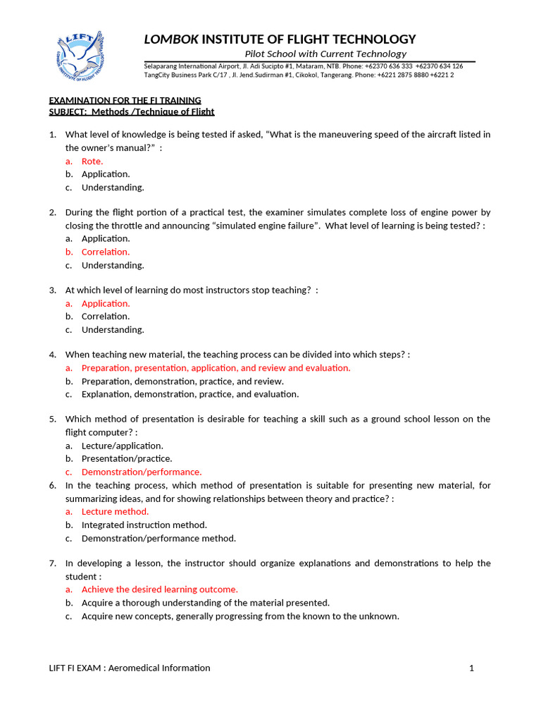 Effective Oral Quizzing in Flight Training | PDF | Cognition | Psychology
