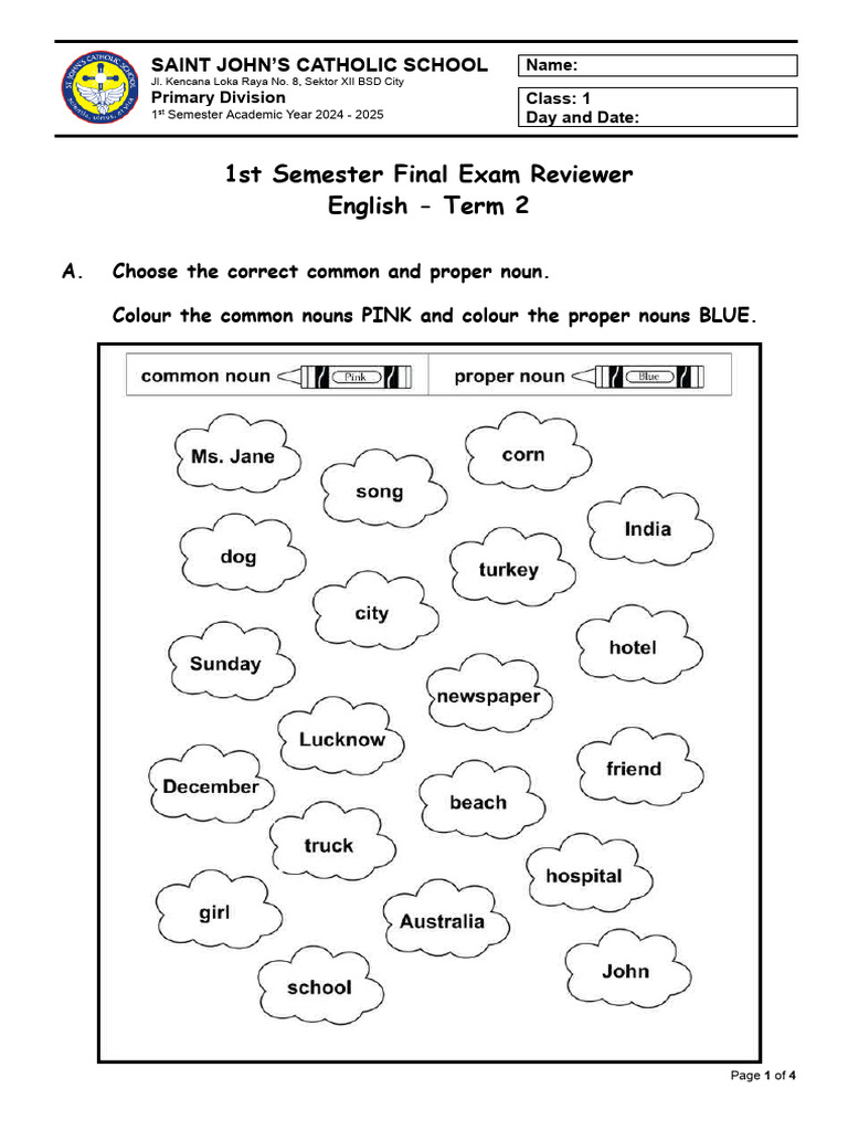 P1 English | PDF | Noun | Adjective