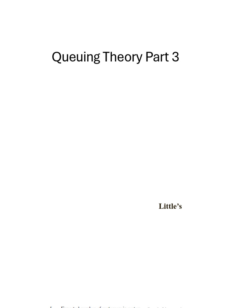 Queuing Theory: Time in Systems Explained | PDF