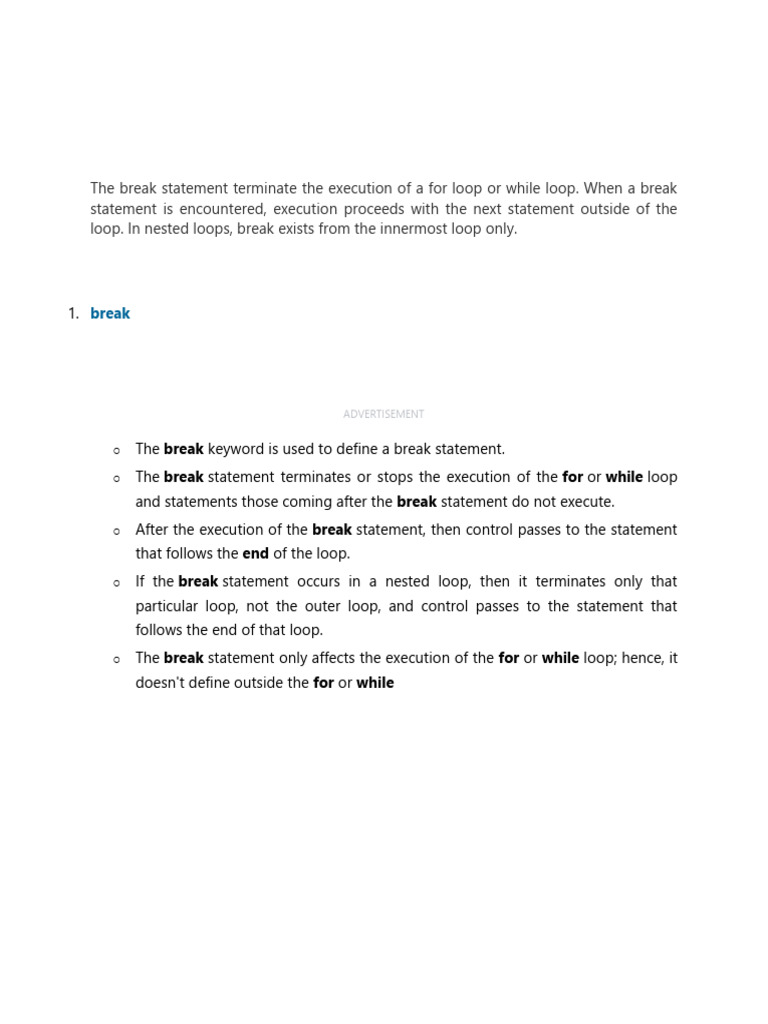 MATLAB Break and Continue Statements | PDF | Control Flow | Matlab