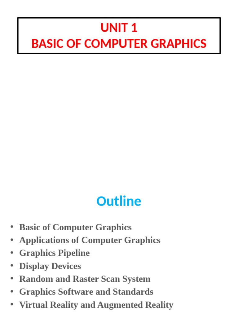 Unit 1 | PDF | Computer Graphics | Liquid Crystal Display
