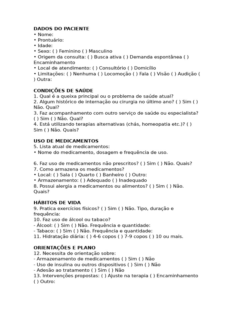 Roteiro Simplificado Consulta Pdf