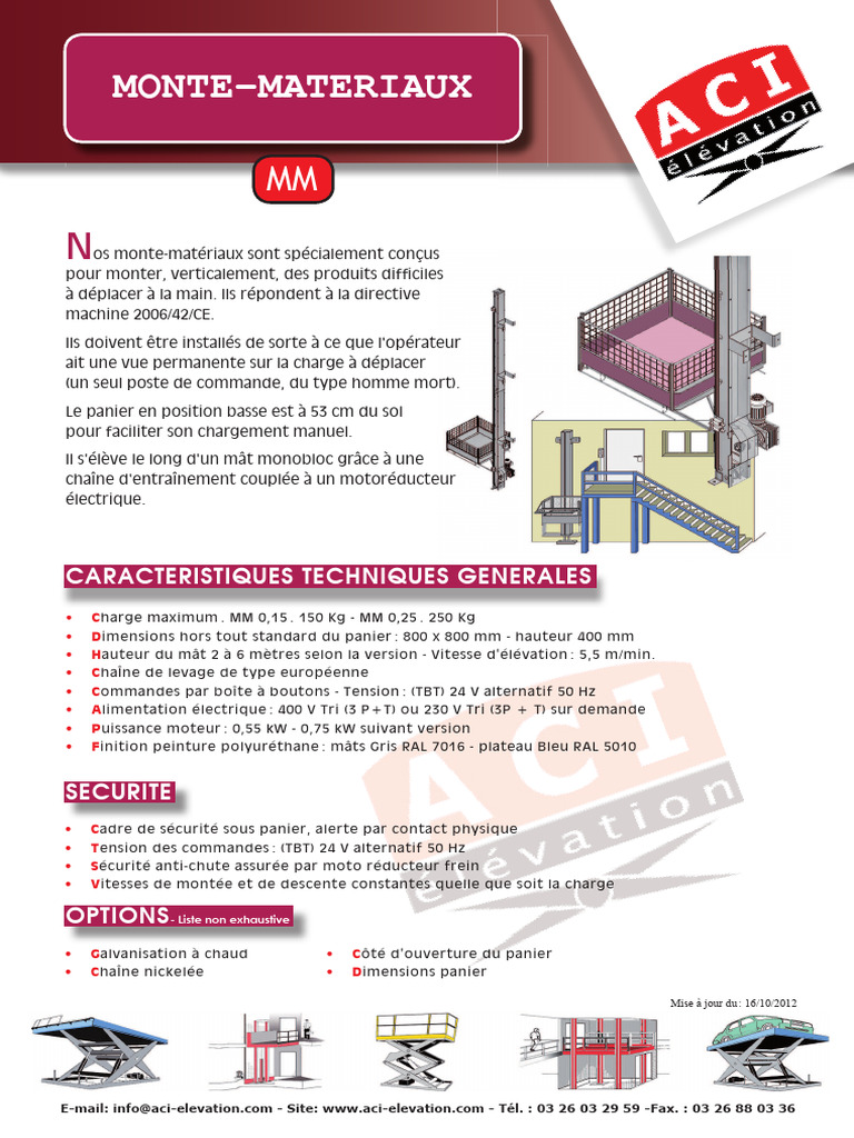 Monte-charge accessible 2 colonnes 150-250 Kg | PDF