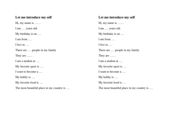 Let Me Introduce My Self | PDF