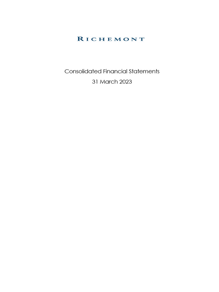 Richemont Consolidated Financial Statements Fy23 Annual Results en ...