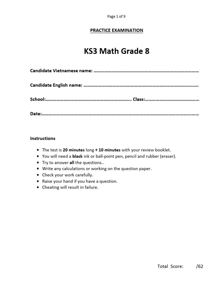 Maths Practice Test Pdf Interest Significant Figures
