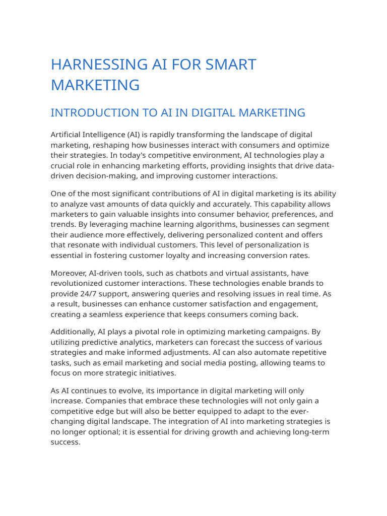 AI in Digital Marketing Trends | PDF | Artificial Intelligence ...