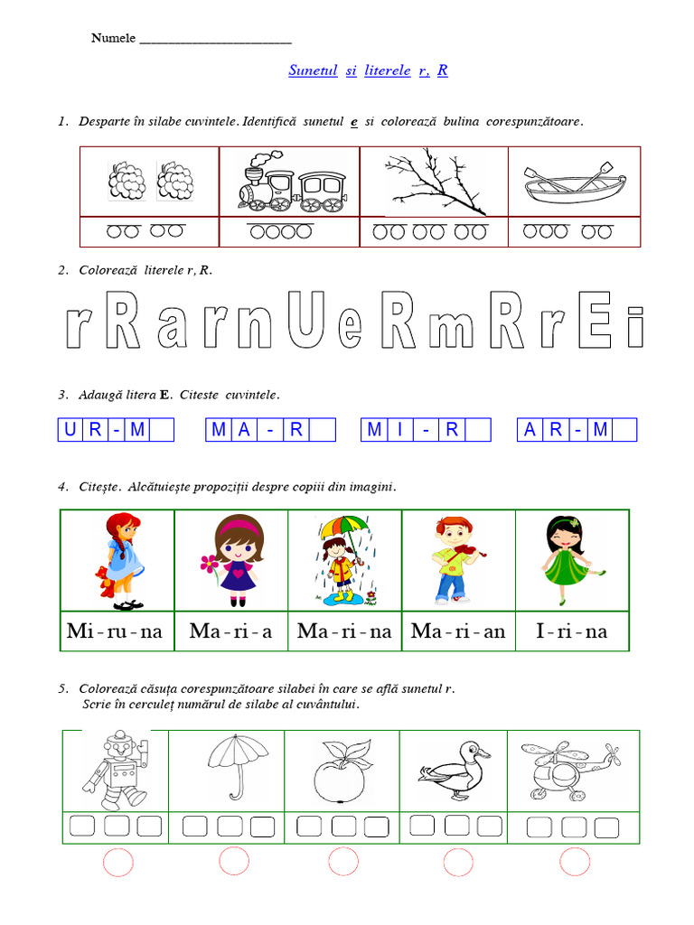 Sunetul Si Literele R R | PDF
