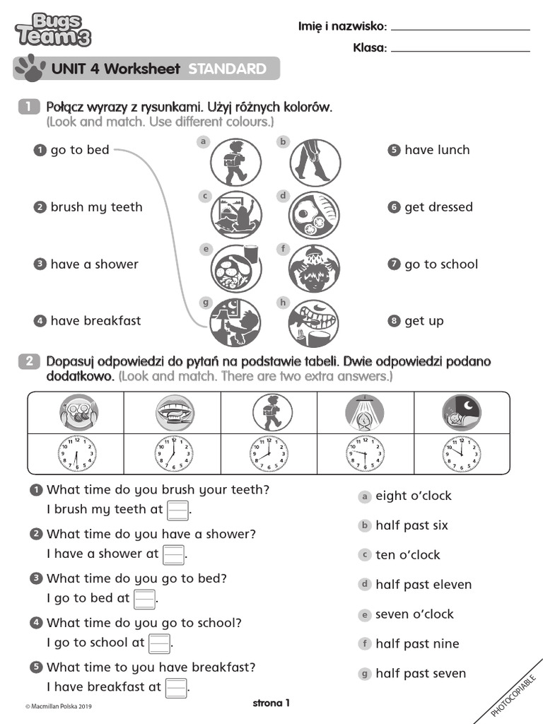Unit 4 Standard Worksheet Activities | PDF