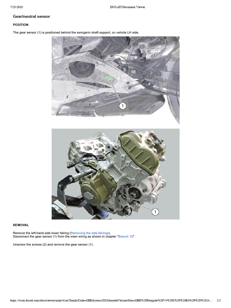 Gear Sensor Removal and Refit Guide | PDF