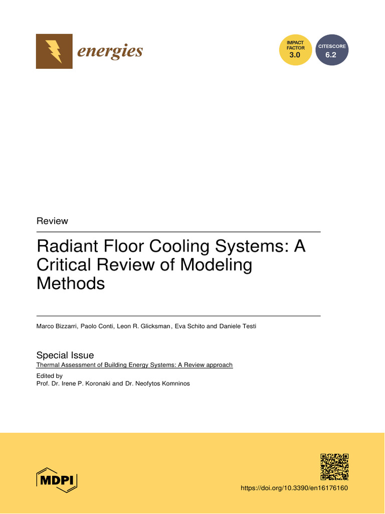 Radiant Floor Cooling Systems - A Critical Review of Modeling | PDF ...