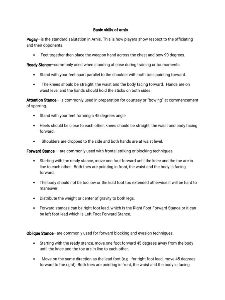 Basic skills of arnis pdf