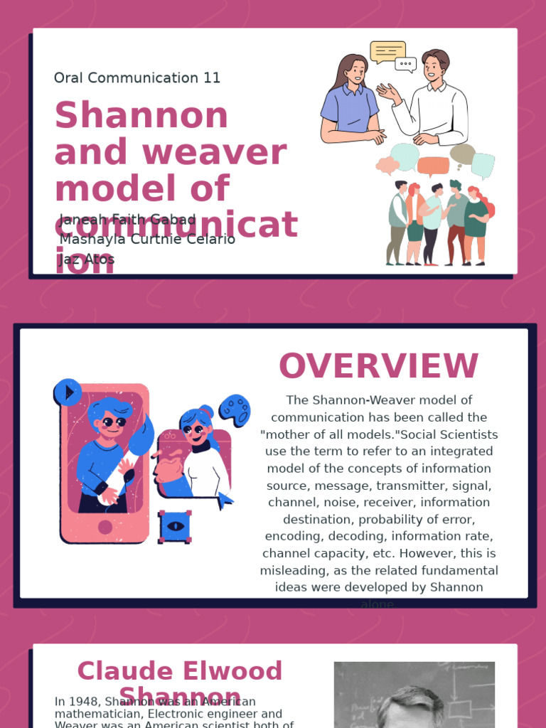 Oral Communication 11: Shannon and Weaver Model of Communicat Ion | PDF ...