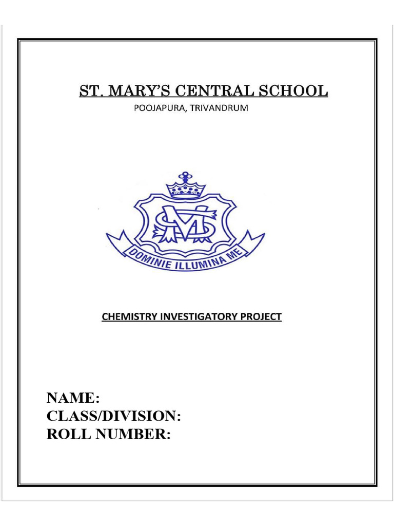 Chemistry Investigatory Project Final | PDF