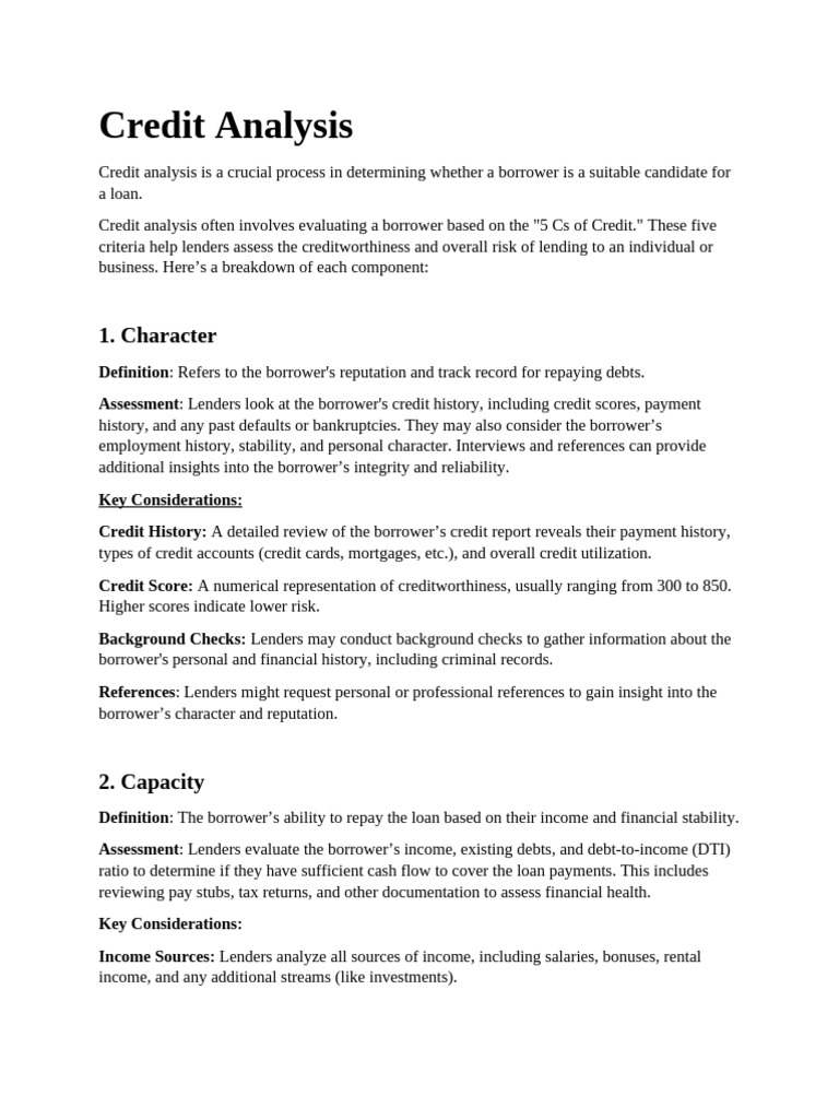 Credit Analysis AAA | PDF | Loans | Finance & Money Management