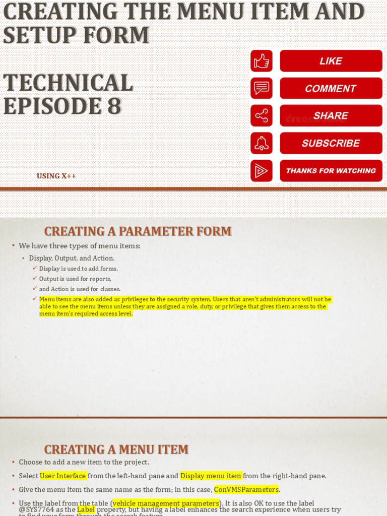 Technical Episode 8 | PDF | Menu (Computing) | Parameter (Computer ...