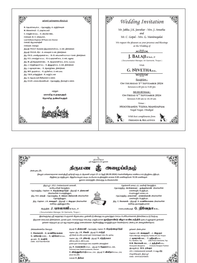 Balaji Weds Nivetha | PDF