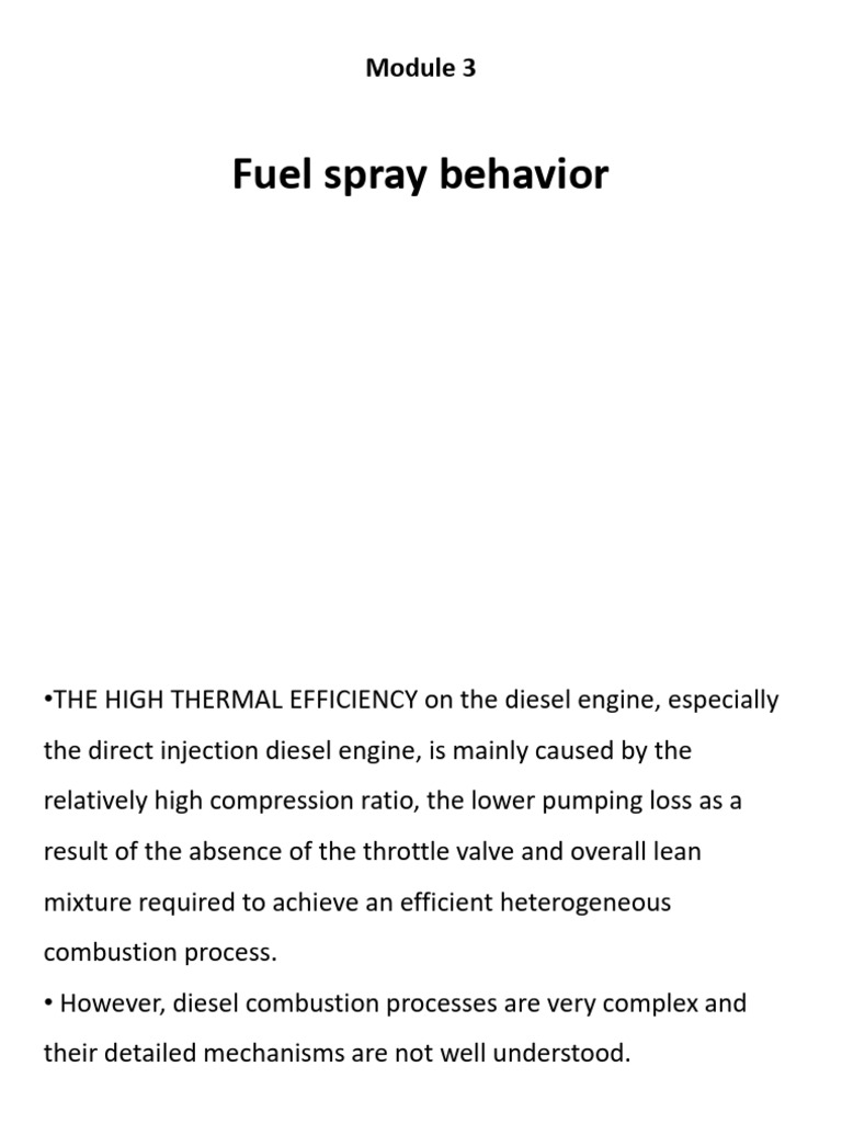 Diesel Engine Fuel Spray Dynamics | PDF | Diesel Engine | Combustion