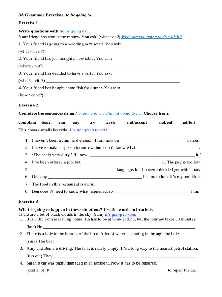 3A Gr Ex to be going to | PDF