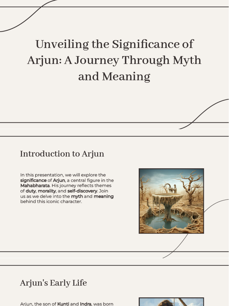 Slidesgo unveiling the significance of arjun a journey through myth and