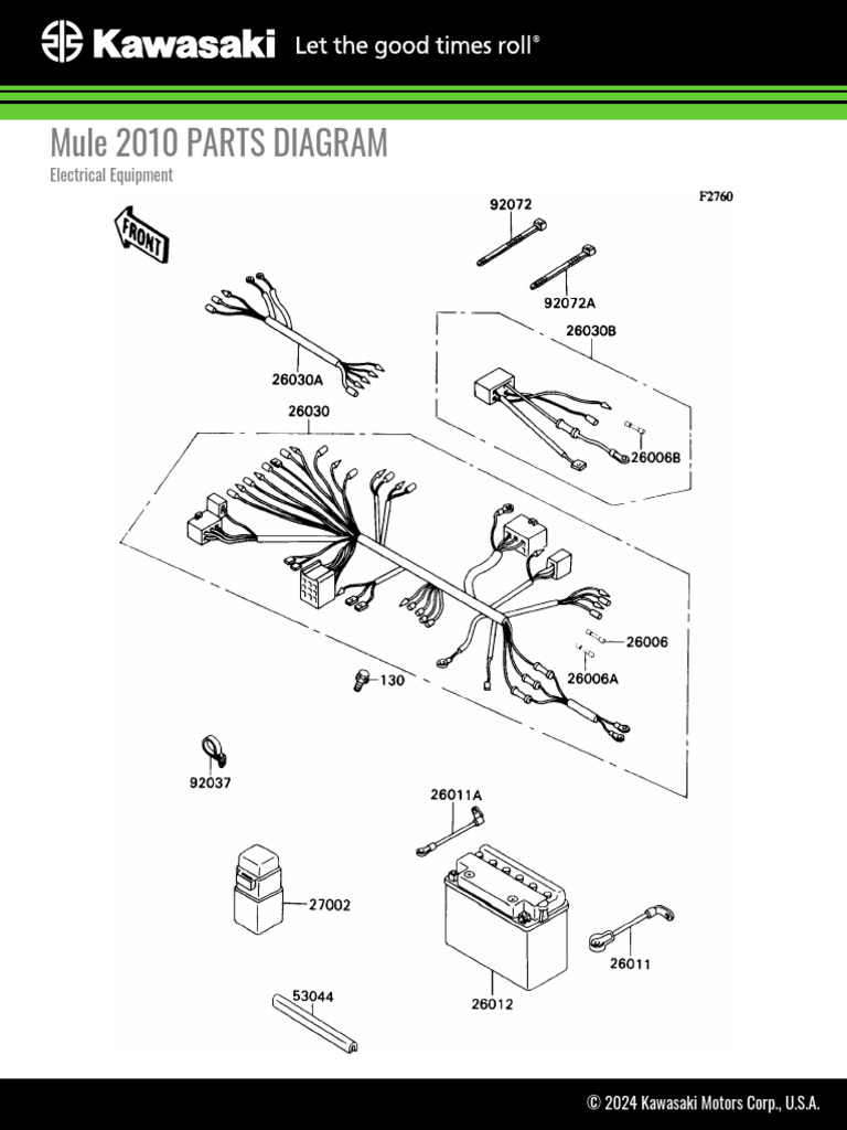 Mule 2010 Electrical Parts List | PDF