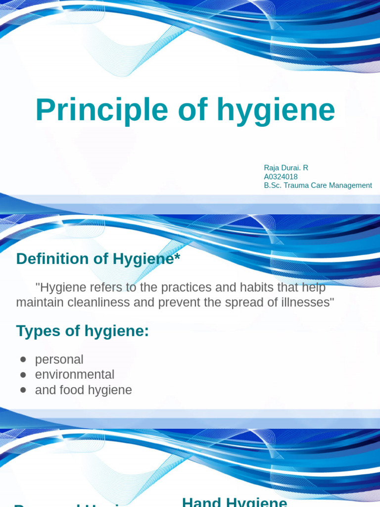 Principles of Hygiene and Personal Care | PDF | Hygiene | Hand Washing