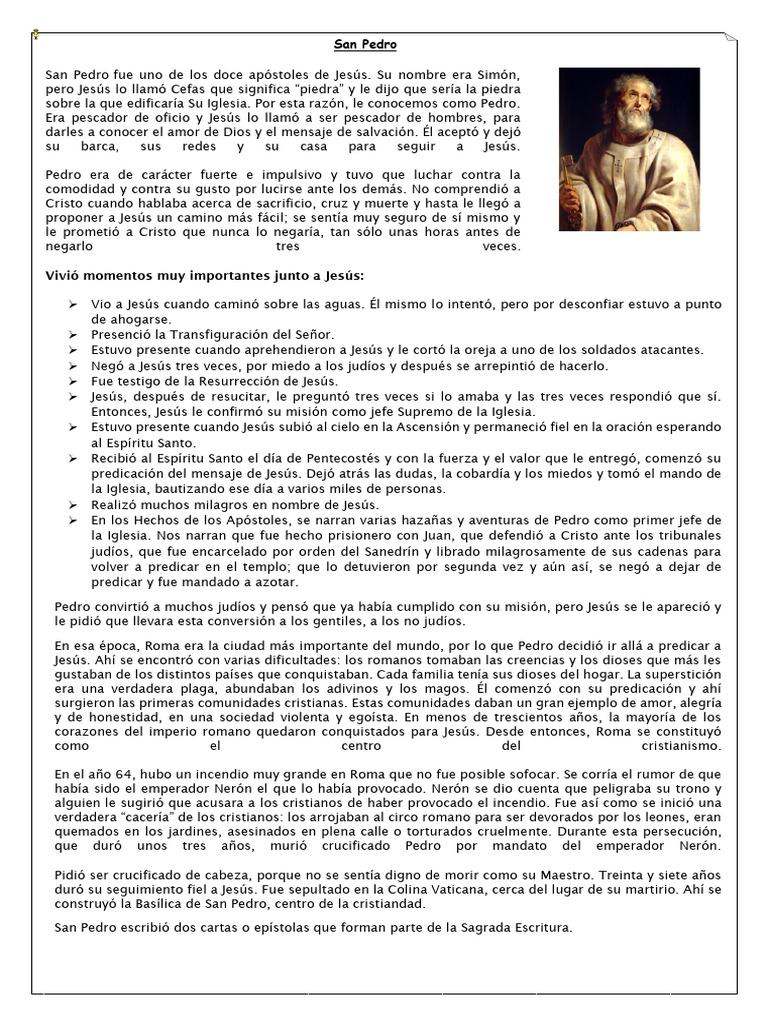 Vida de San Pedro y San Pablo para Niños | PDF | Pablo el apóstol | San ...