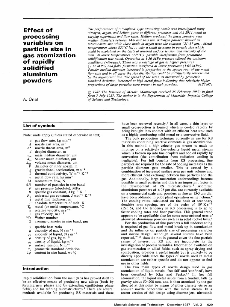 A.Unal - 2014 - Effect of Processing Variables On Particle Size in Gas ...
