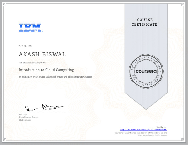 Akash Biswal Ibm Certificate | PDF