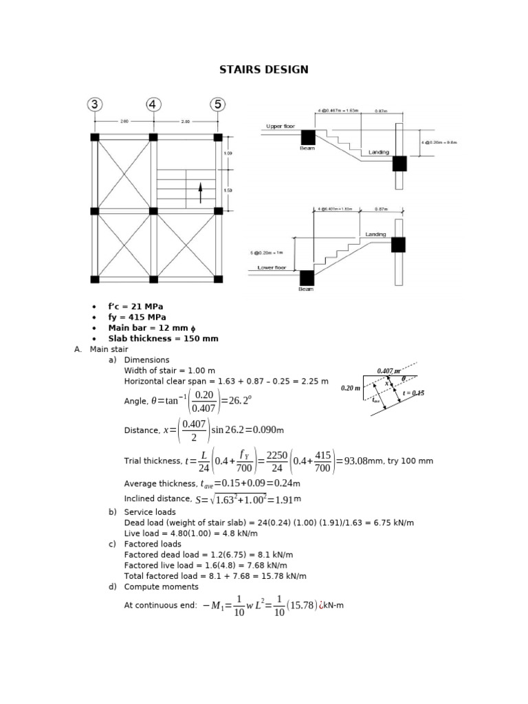 Stairs Design | PDF | Mechanical Engineering | Structural Engineering