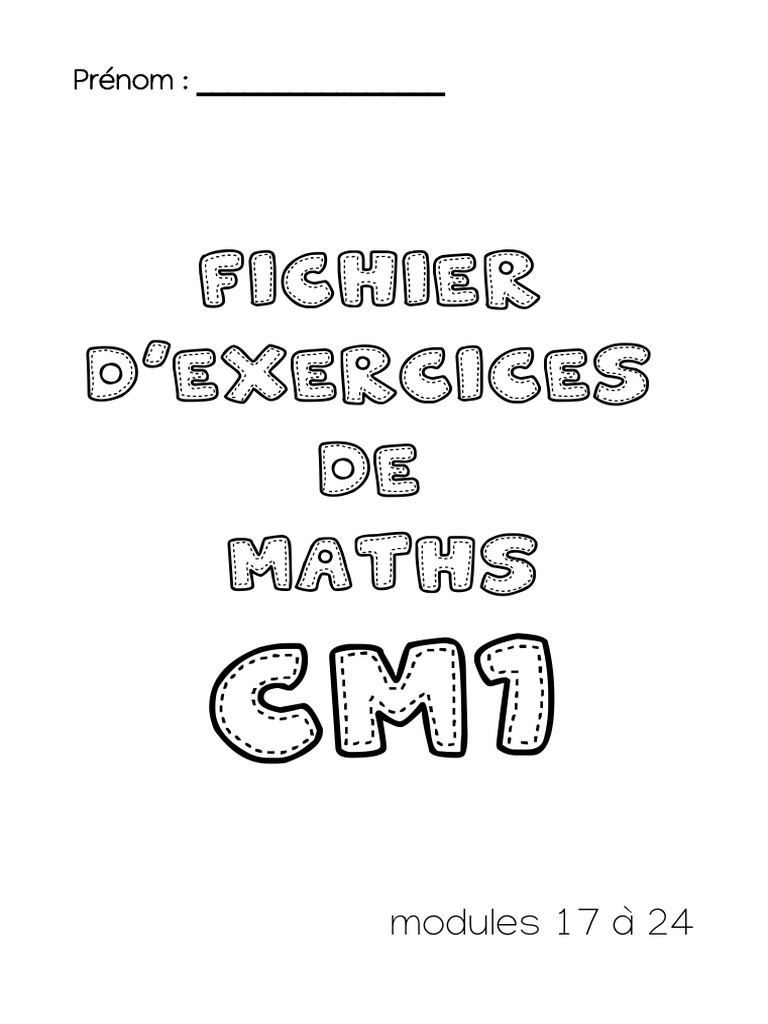 Exercices de maths CM1 : géométrie et calculs | PDF
