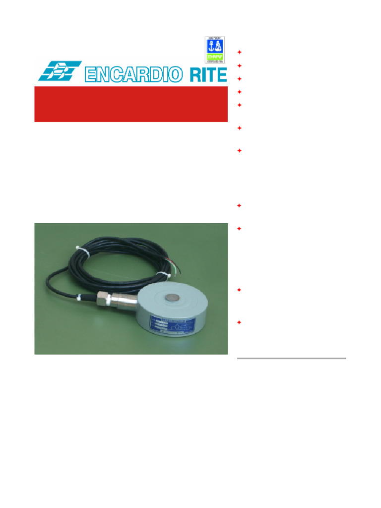Encardio-Rite ELC-210A Load Cell Overview | PDF | Electrical ...