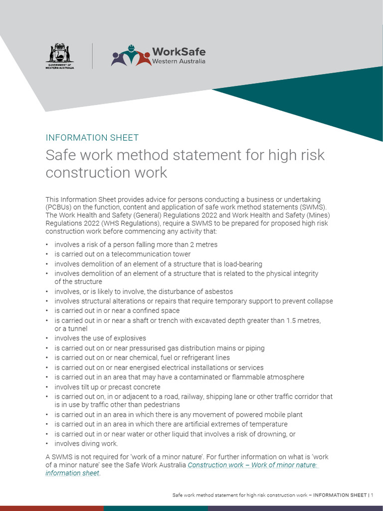 BR Swms-Highrisk | PDF | Traffic | Scaffolding