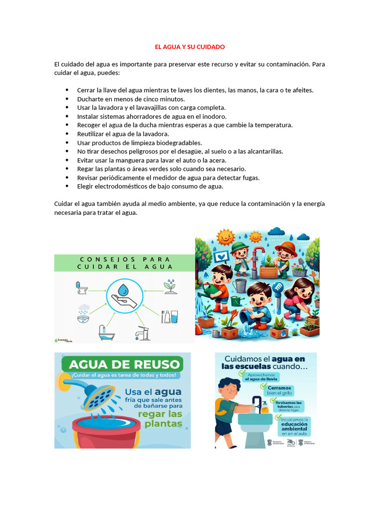 Campaña de Cuidado del Agua para Niños | PDF