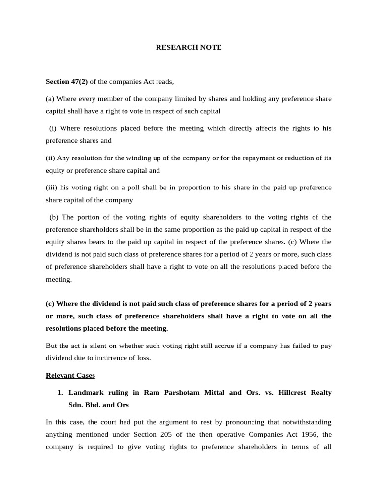 Research Note | PDF | Dividend | Preferred Stock