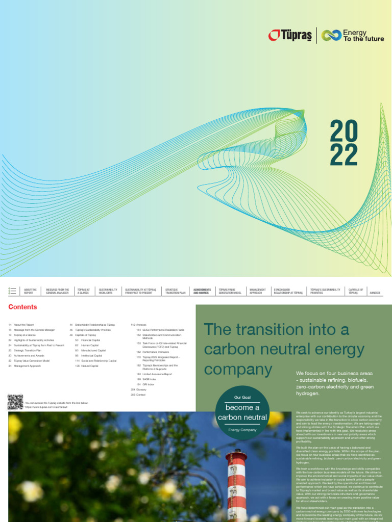 2022 Tupras Integrated Report | PDF | Sustainability | Economies