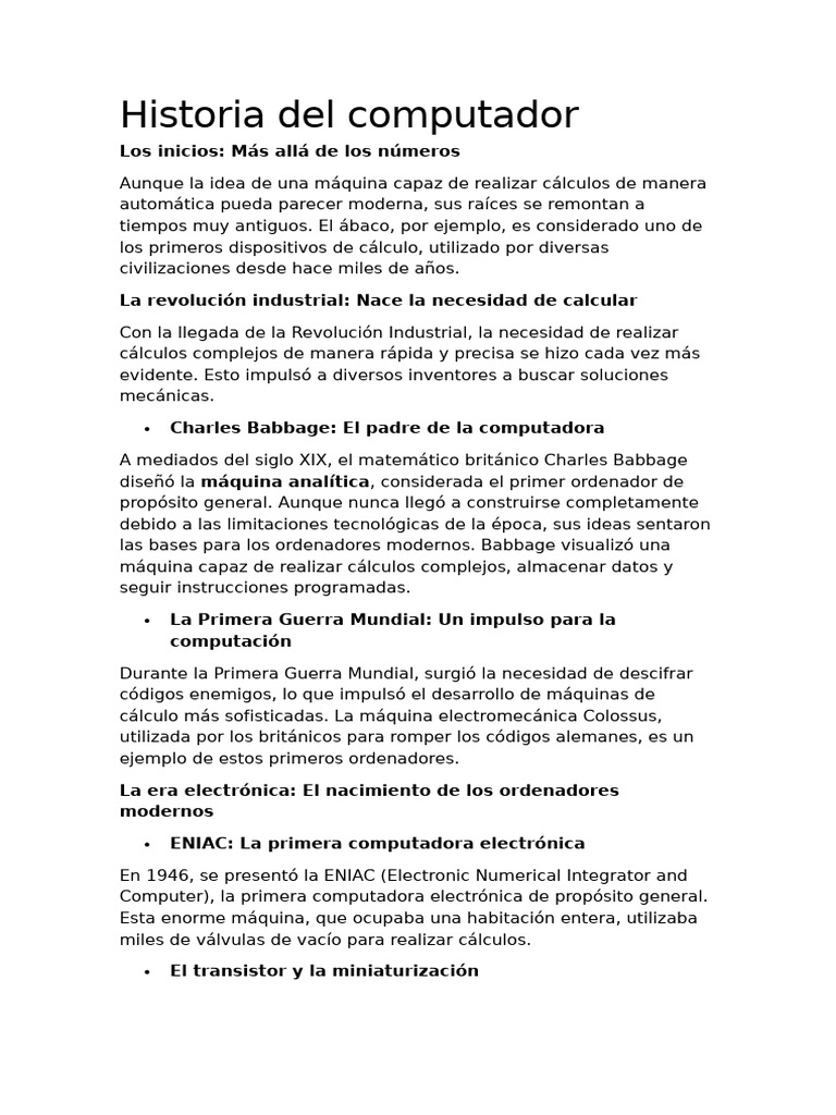 Evolución de la Computación | PDF | Circuito integrado | Electrónica